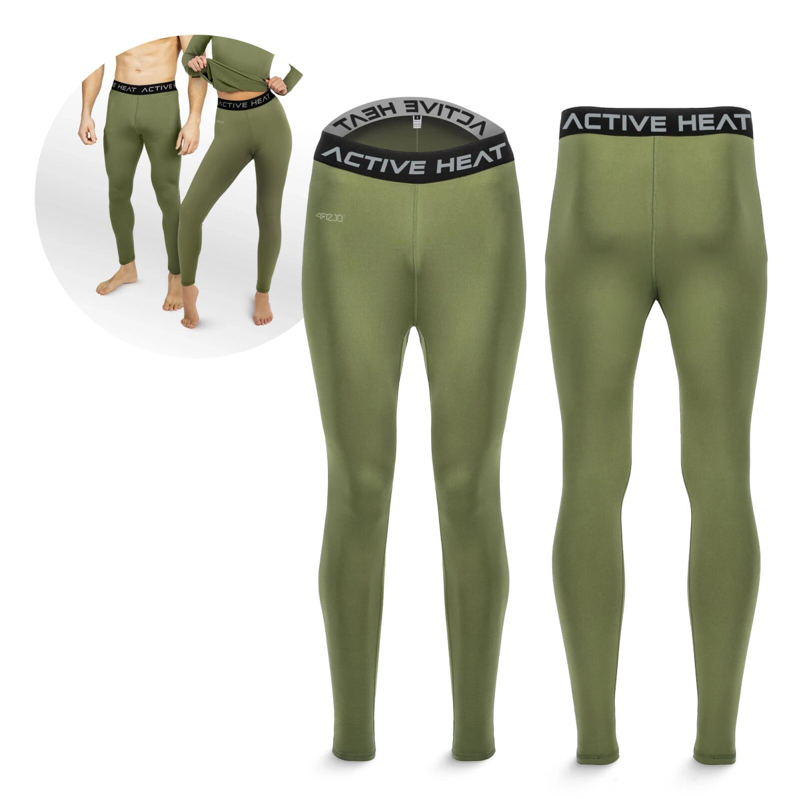 Ciepłe spodnie termiczne unisex 4FIZJO ACTIVE HEAT zielone