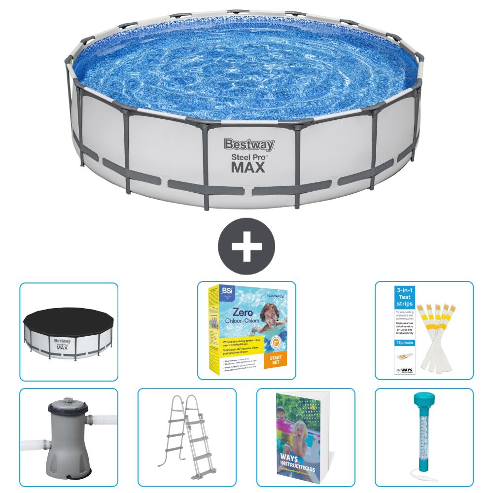 BESTWAY Basen Steel Pro MAX Okrągły - 457x122 cm - 8-częściowy S532