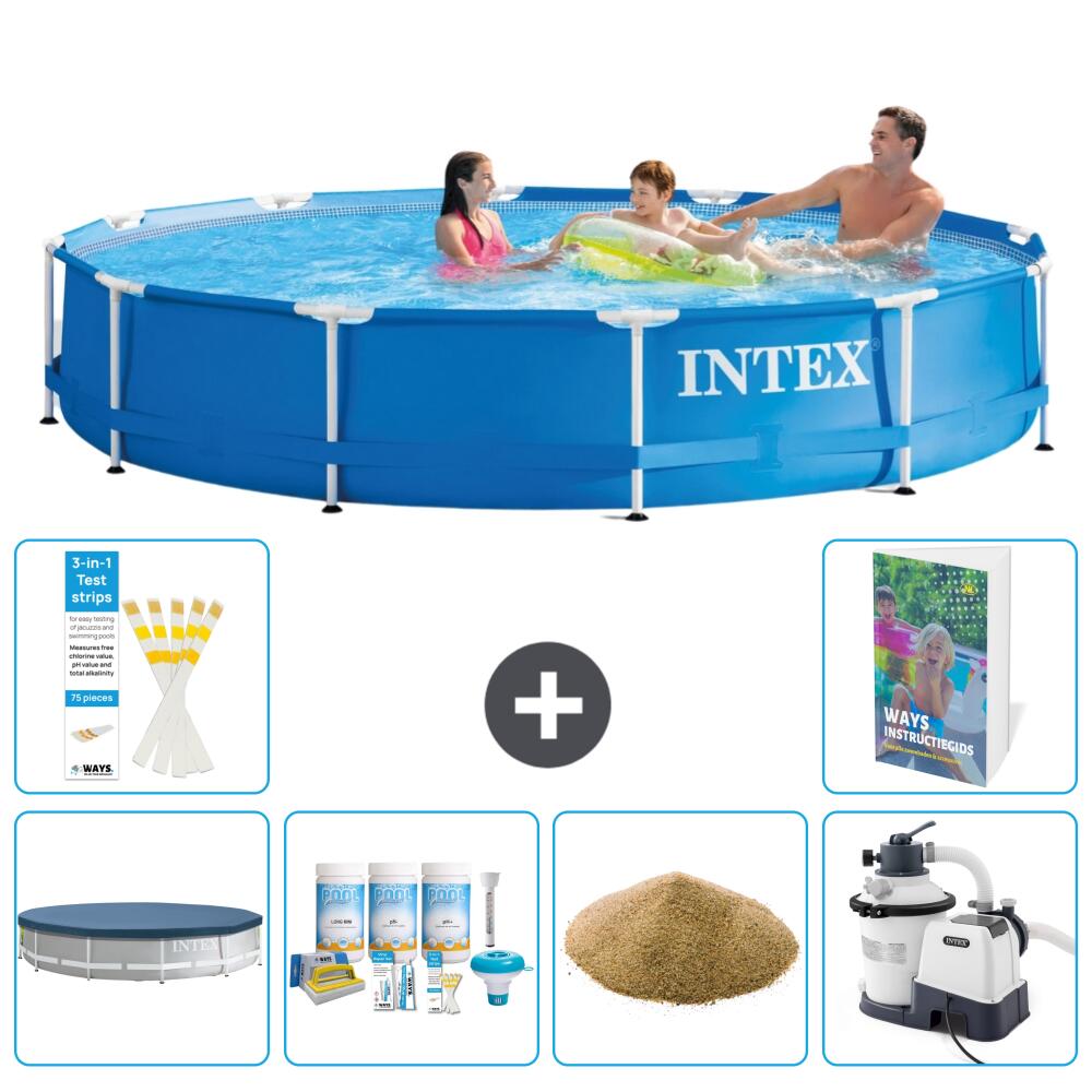 INTEX Basen ze stelażem Okrągły - 366x76 cm - 7-częściowy S47