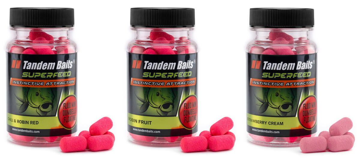 Pływające Mini Dumbells SuperFeed Fluo 30g, zestaw Robin Red, 3 szt.