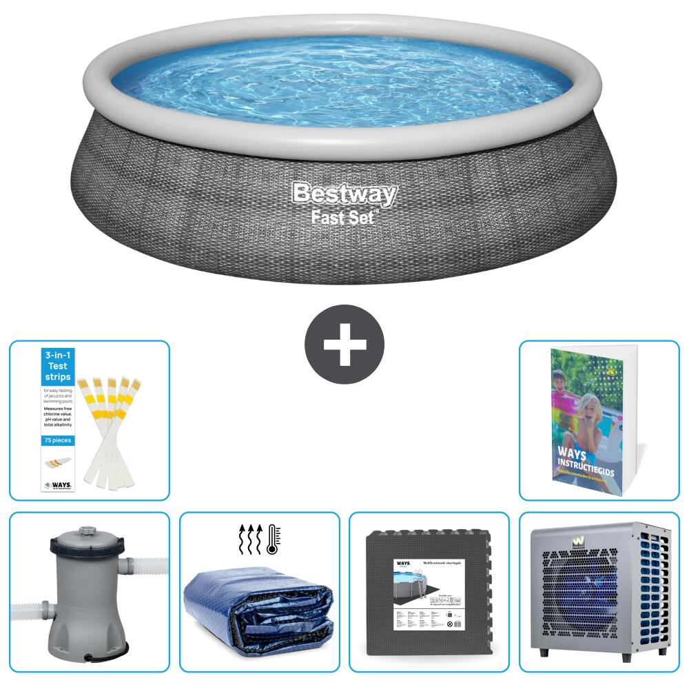BESTWAY Basen Fast Set Okrągły - 457x84 cm - 7-częściowy S190