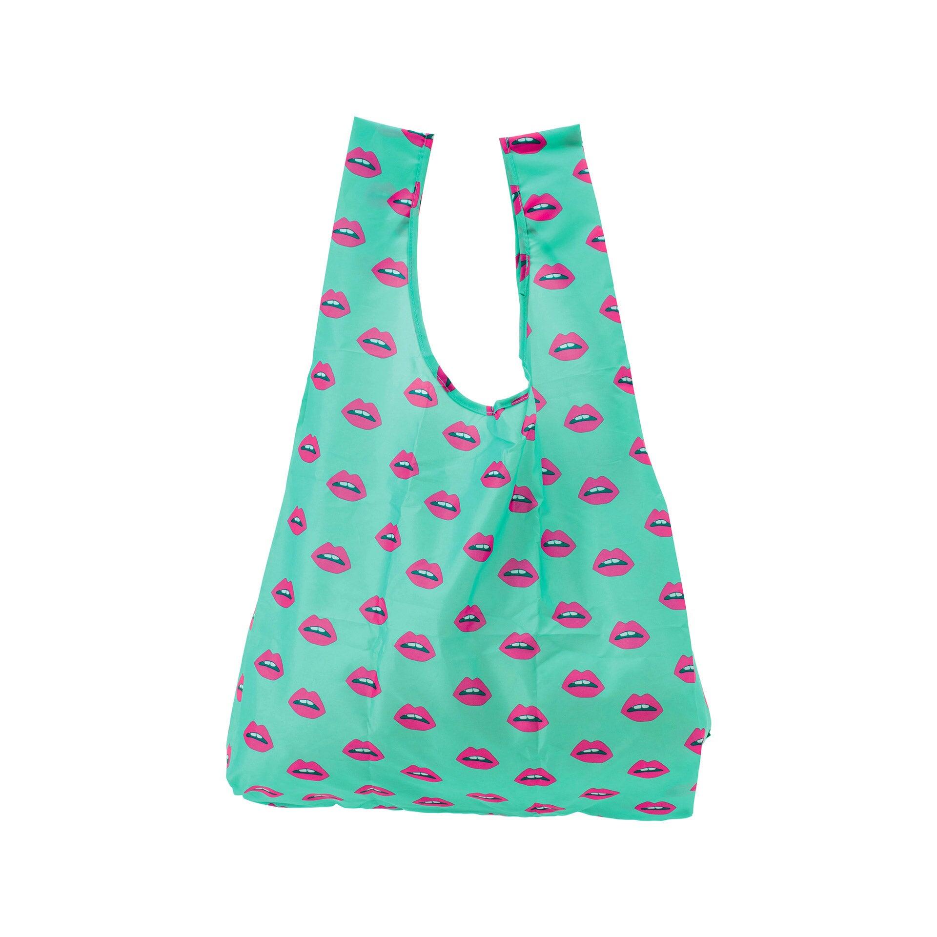 UrbanProof torba shopper Lips zielona syntetyczna