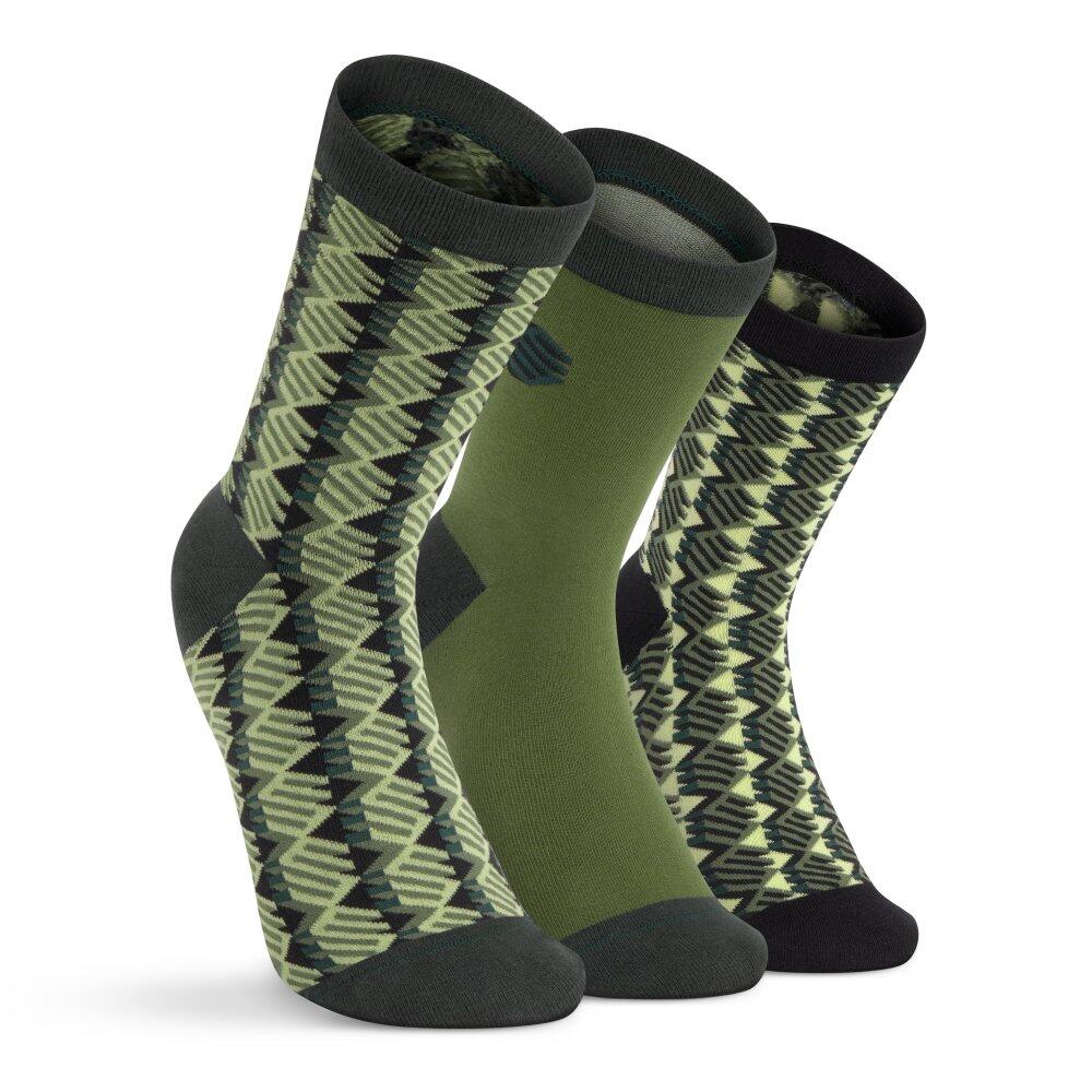 Skarpetki bawełniane 3-pak Lifestyle Siroko Monogram Green