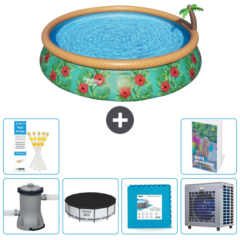 BESTWAY Basen Fast Set Okrągły - 457x84 cm - 7-częściowy S290