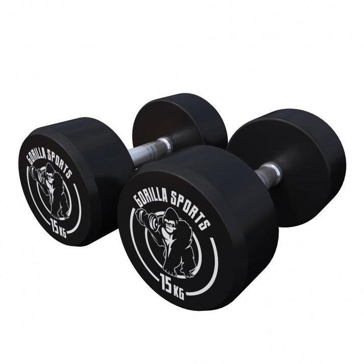 Zestaw hantli żeliwnych stałych Gorilla Sports 2x 15 kg