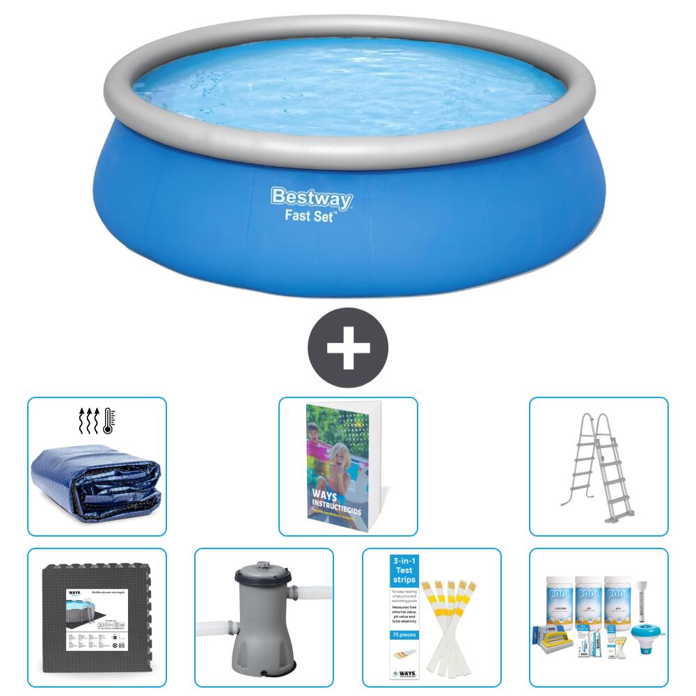 BESTWAY Basen Fast Set Okrągły - 457x122 cm - 8-częściowy S407
