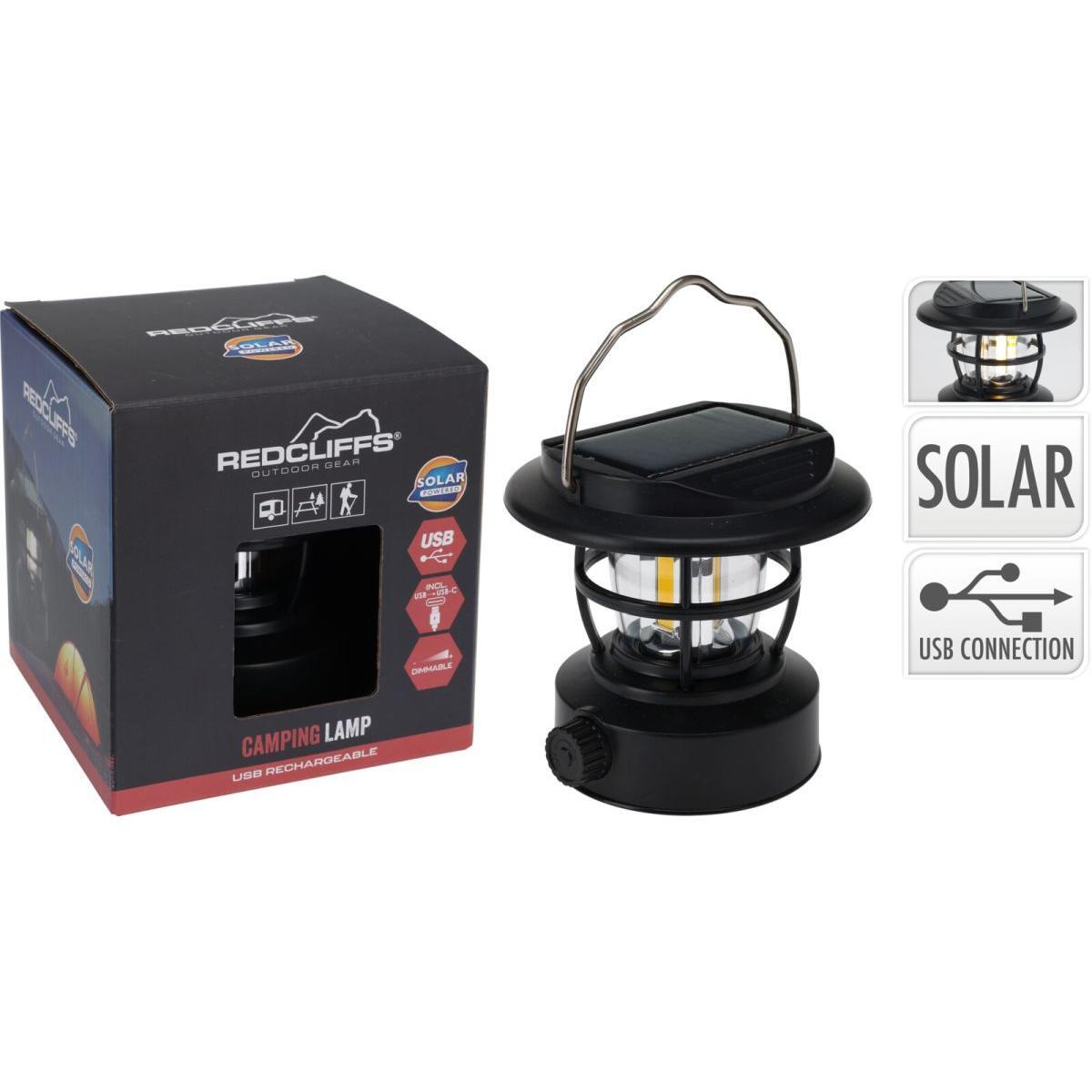 Latarka Campingowa Redcliffs solarna i ładowanie USB