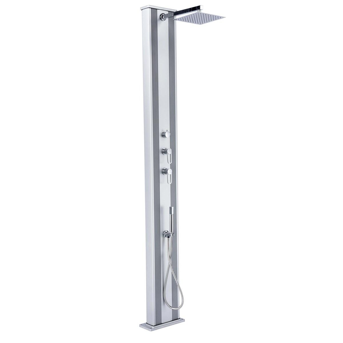 Prysznic hybrydowy Dada Straight 40L z obrotowym podkładem - Aluminium - 228 cm