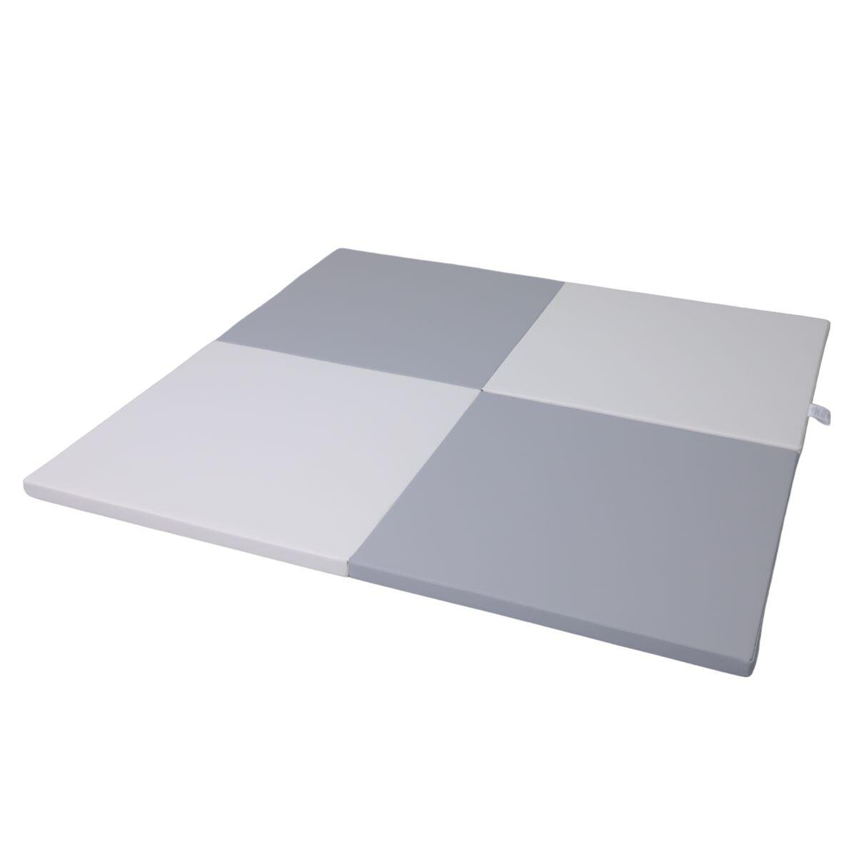 Dziecięca Materac Składany Czteroczęściowy 150x150x4 cm Satellite Biało-Szary