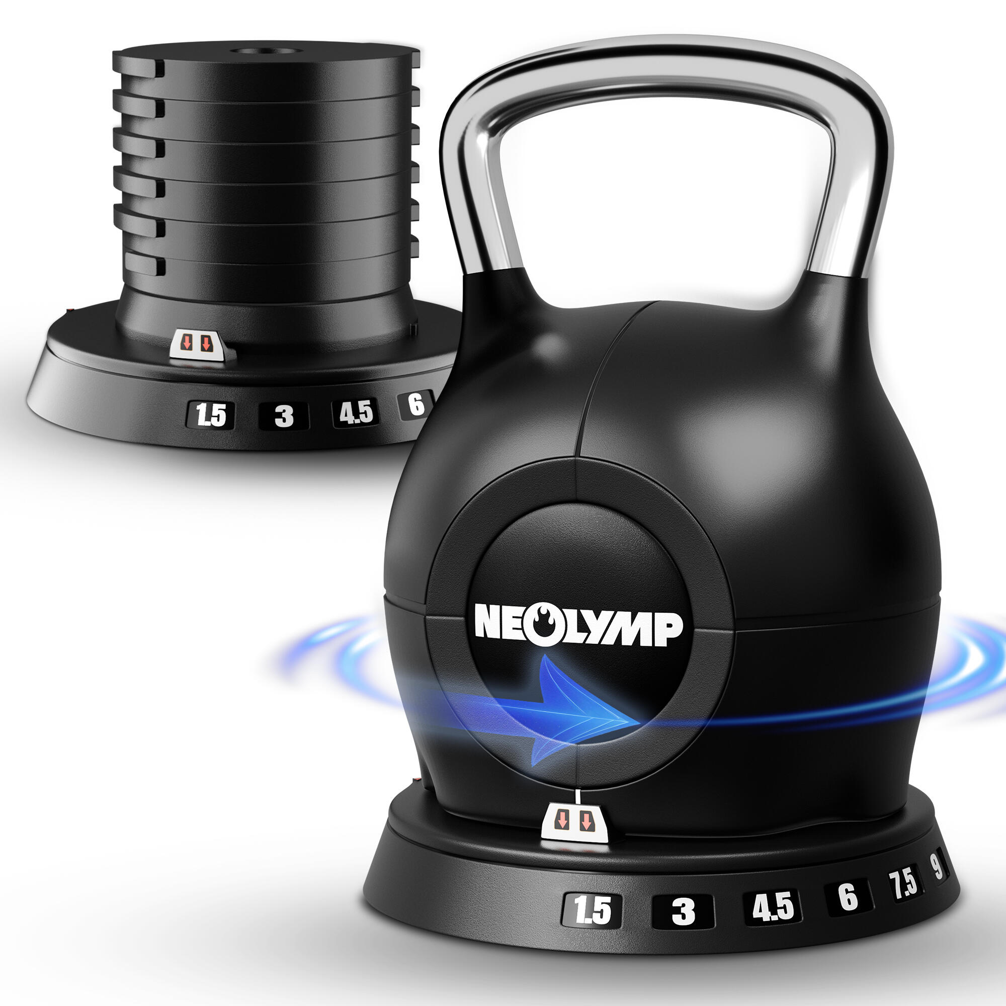 Kettlebell 7 w 1 NEOLYMP 1,5–10 kg – Uchwyt nierdzewny