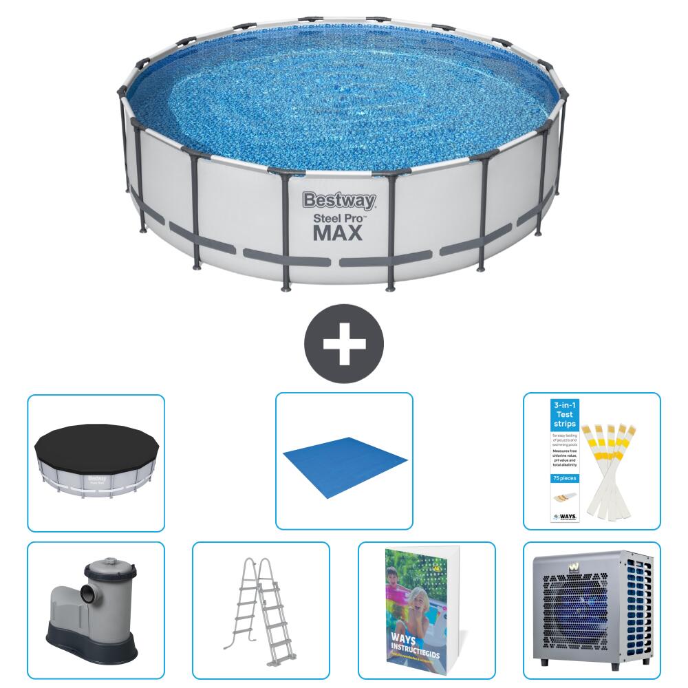BESTWAY Basen Steel Pro MAX Okrągły - 488x122 cm - 8-częściowy S626