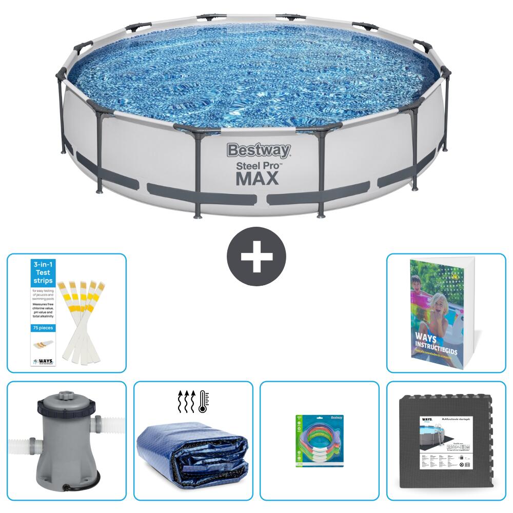 BESTWAY Basen Steel Pro MAX Okrągły - 366x76 cm - 7-częściowy S177