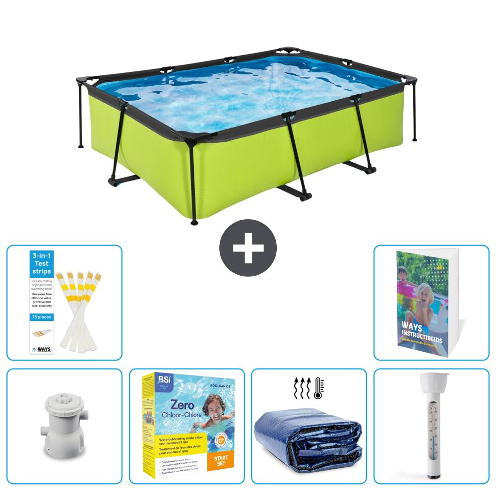 EXIT TOYS Basen Prostokątny - 220x150x65 cm - 7-częściowy S184