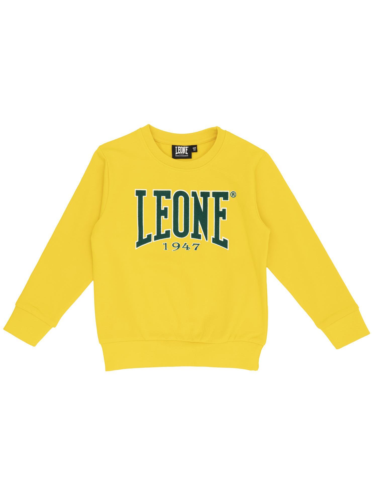 Sweter dziecięcy z okrągłym dekoltem w stylu college'u z motywem lwa