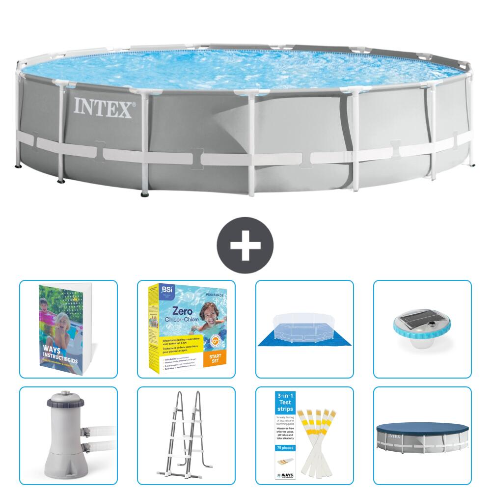 INTEX Basen Prism Frame Okrągły - 457x107 cm - 9-częściowy S526