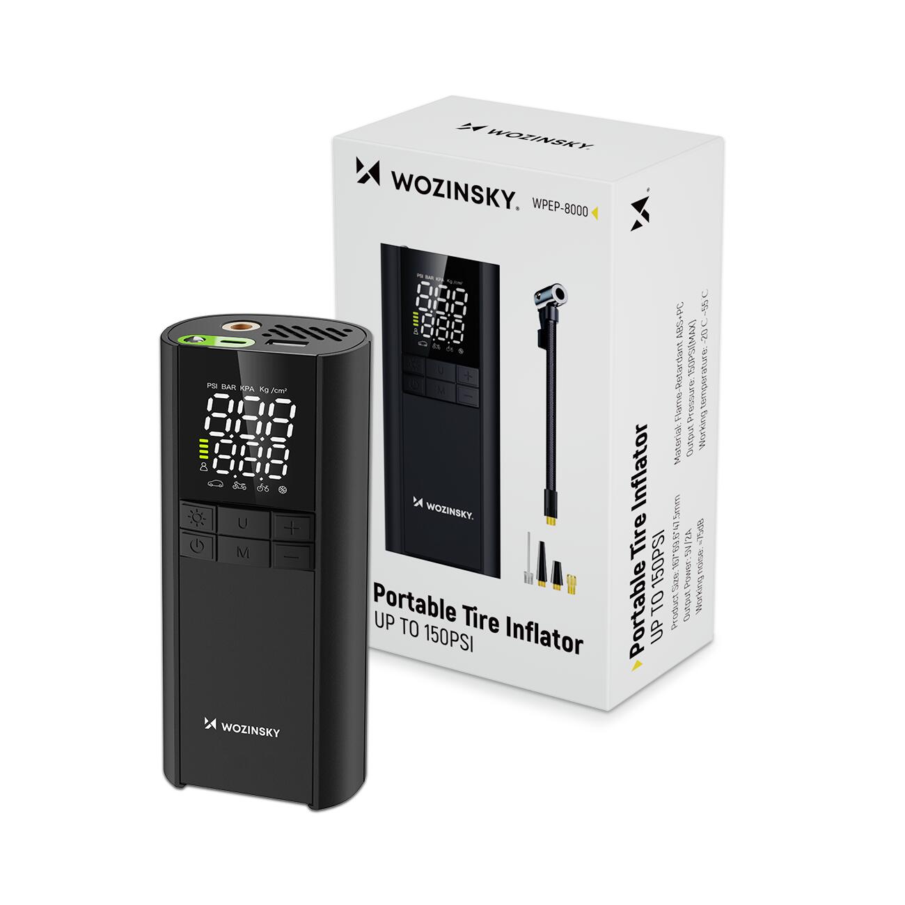 Pompka rowerowa akumulatorowa do opon piłek kompresor 8000 mAh