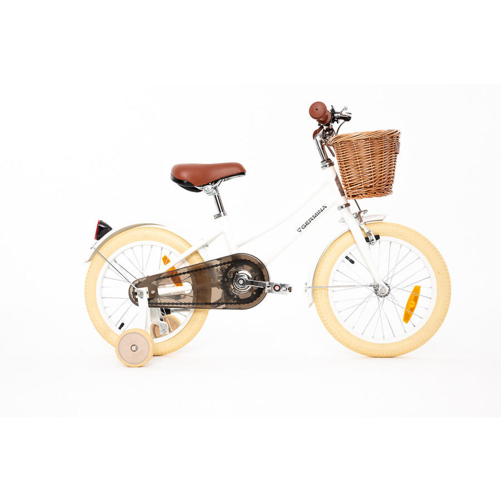 Rower dziecięcy 16 VINTAGE GERMINA kółka boczne koszyk