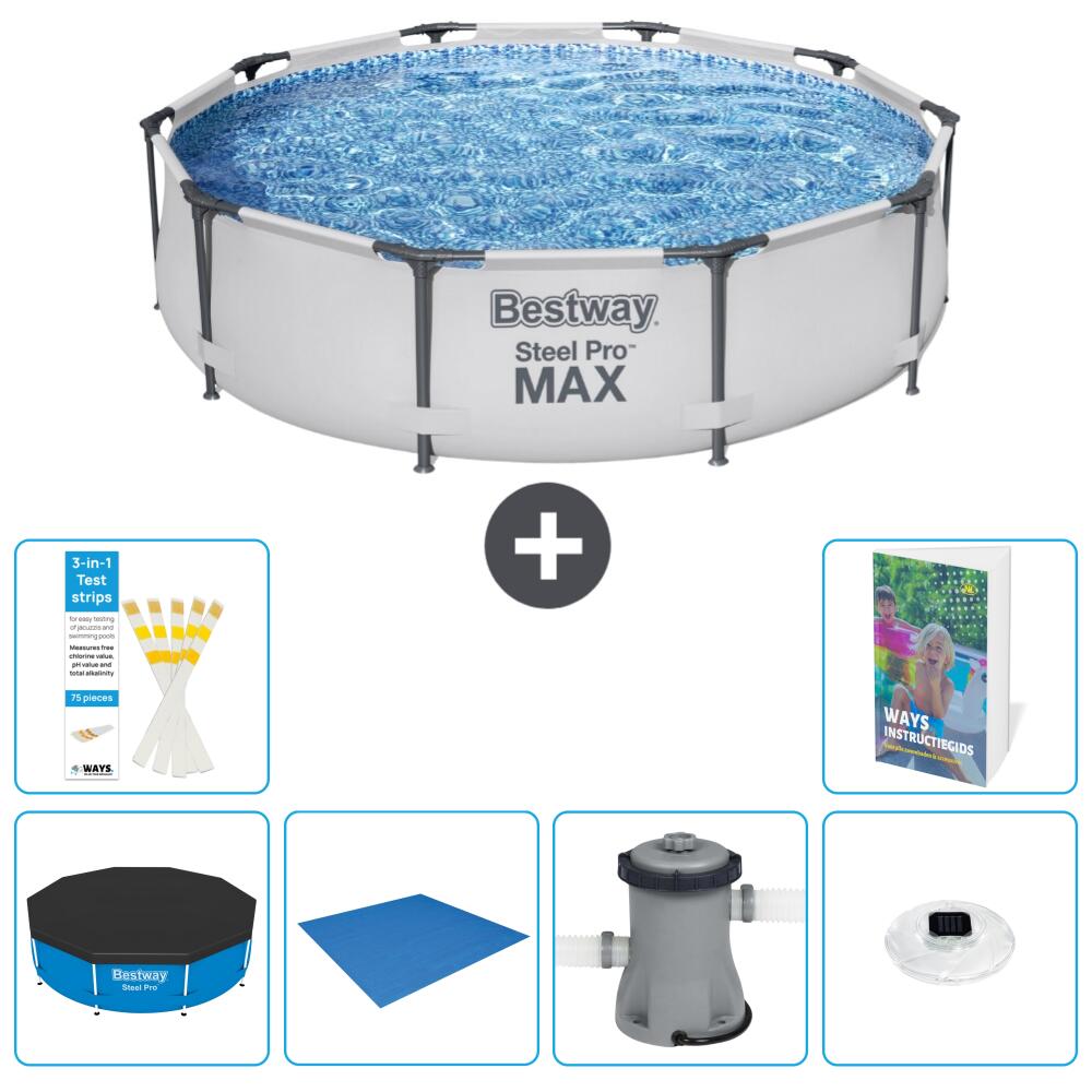 BESTWAY Basen Steel Pro MAX Okrągły - 305x76 cm - 7-częściowy S74