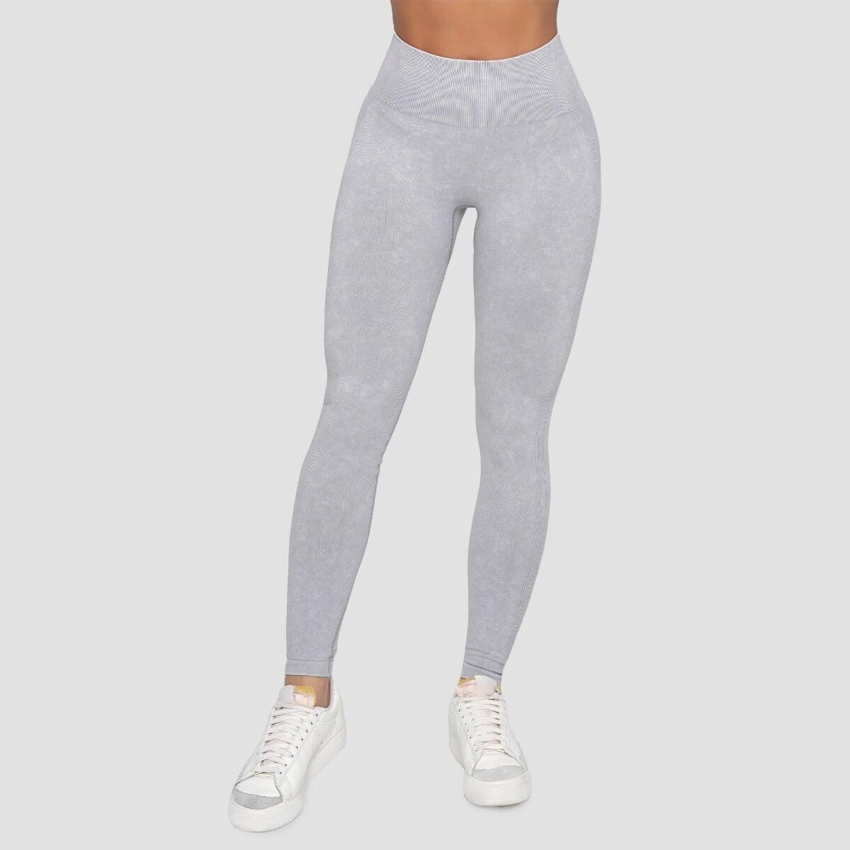 Legginsy damskie fitness bezszwowe szare Lift