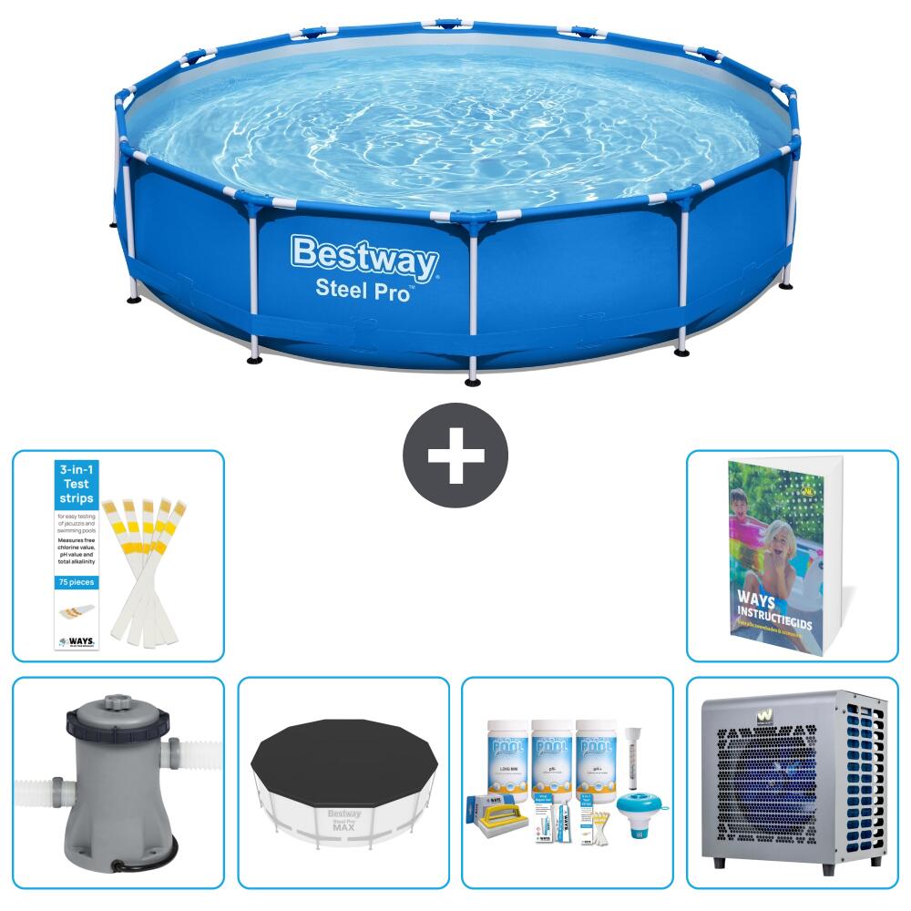 BESTWAY Basen Steel Pro Okrągły - 366x76 cm - 7-częściowy S264