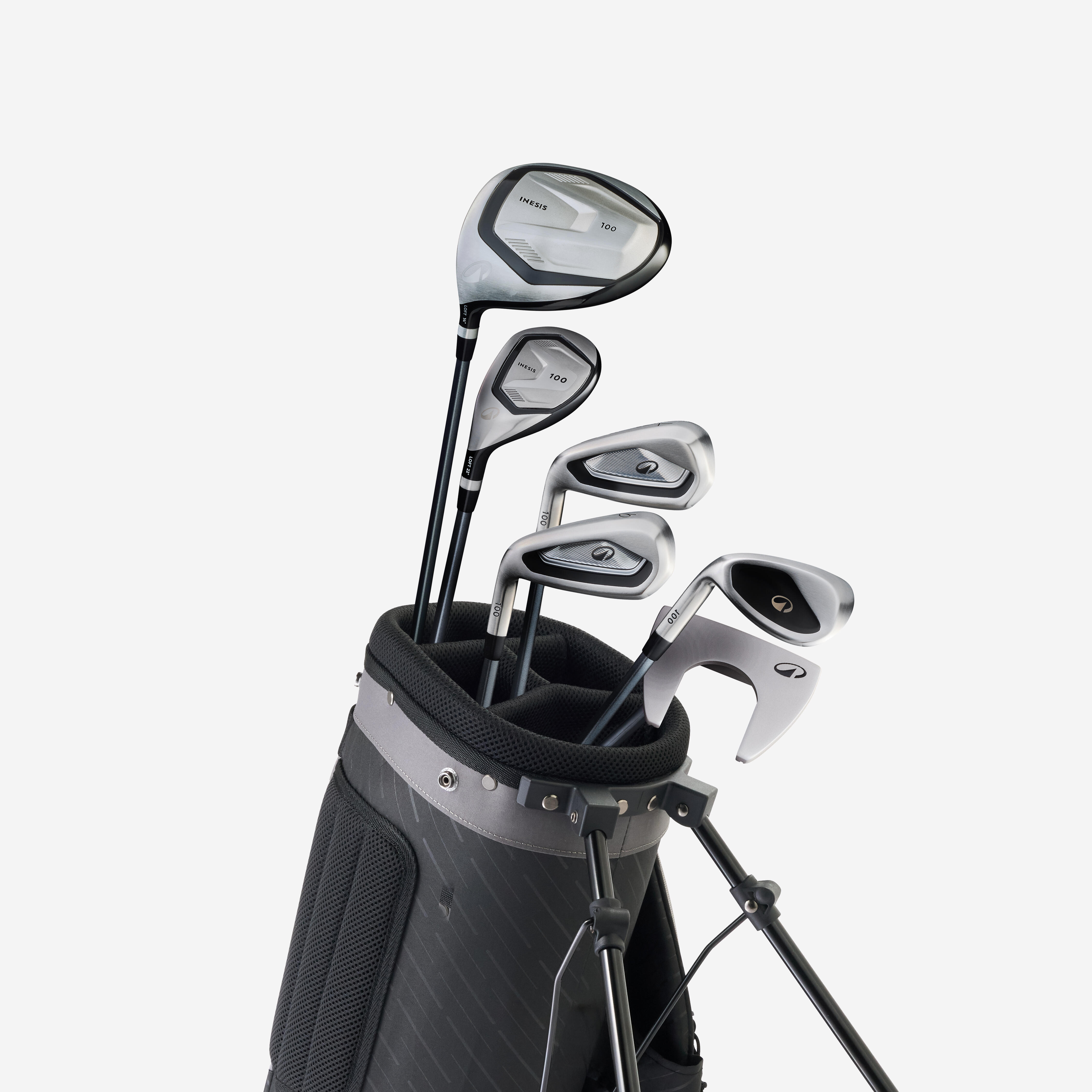 Kije golfowe pół zestawu 6 sztuk Inesis 100 dla leworęcznych grafit + torba