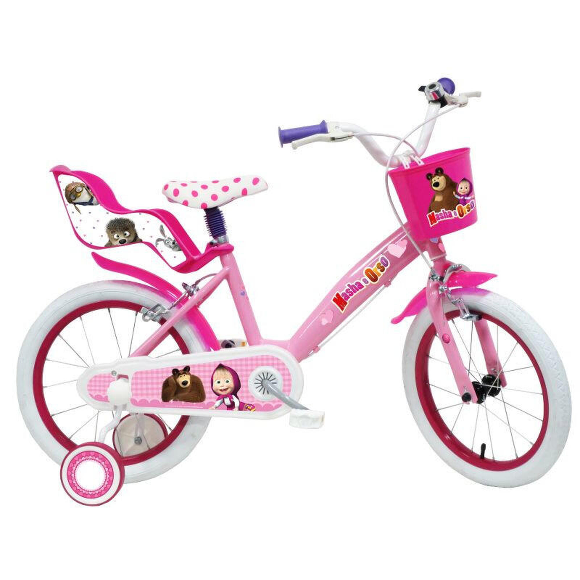 Rower dziecięcy MASZA i NIEDŹWIEDŹ 16  różowy
