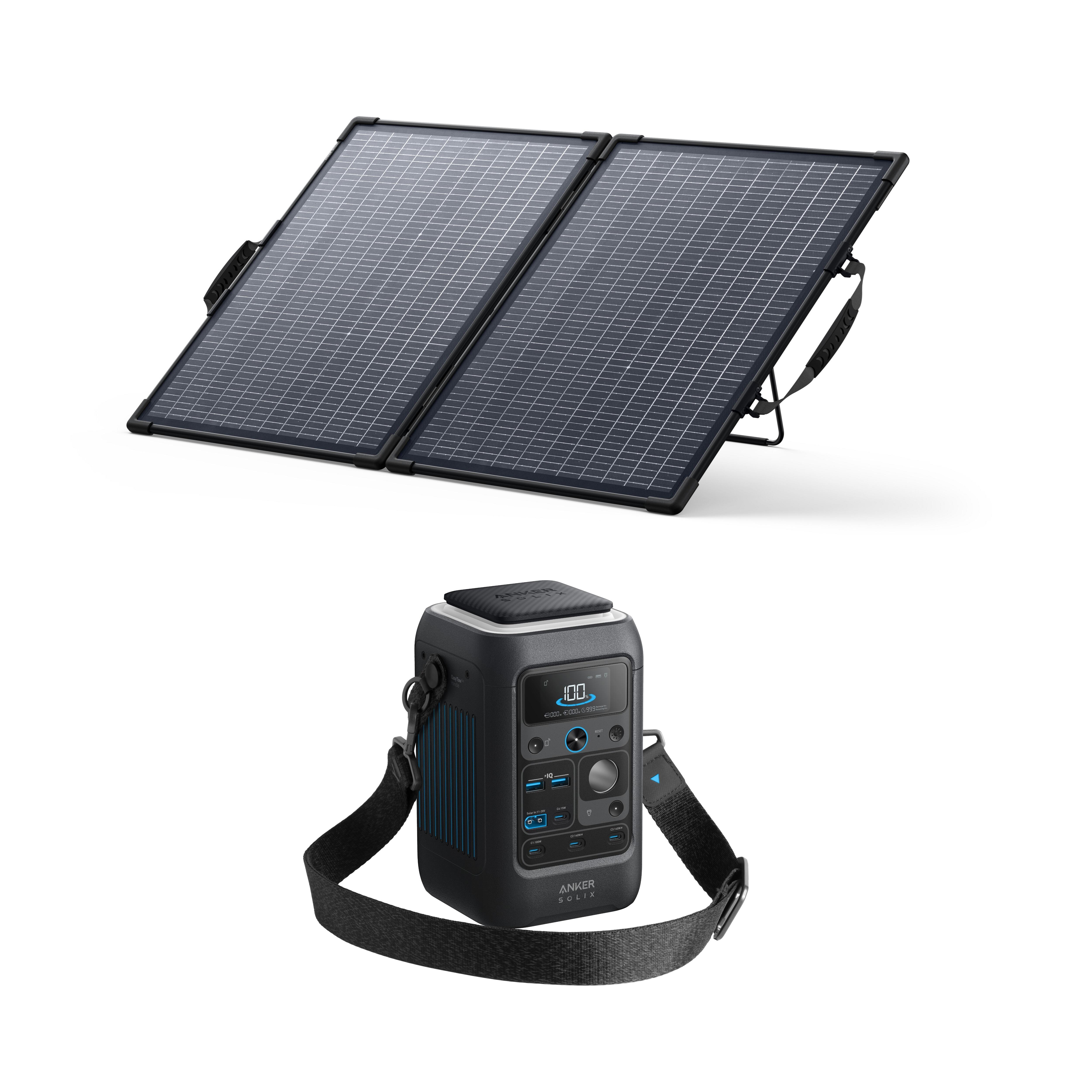Zestaw bateria Anker SOLIX C300X DC z bifacjalny panelem solarnym 100 W