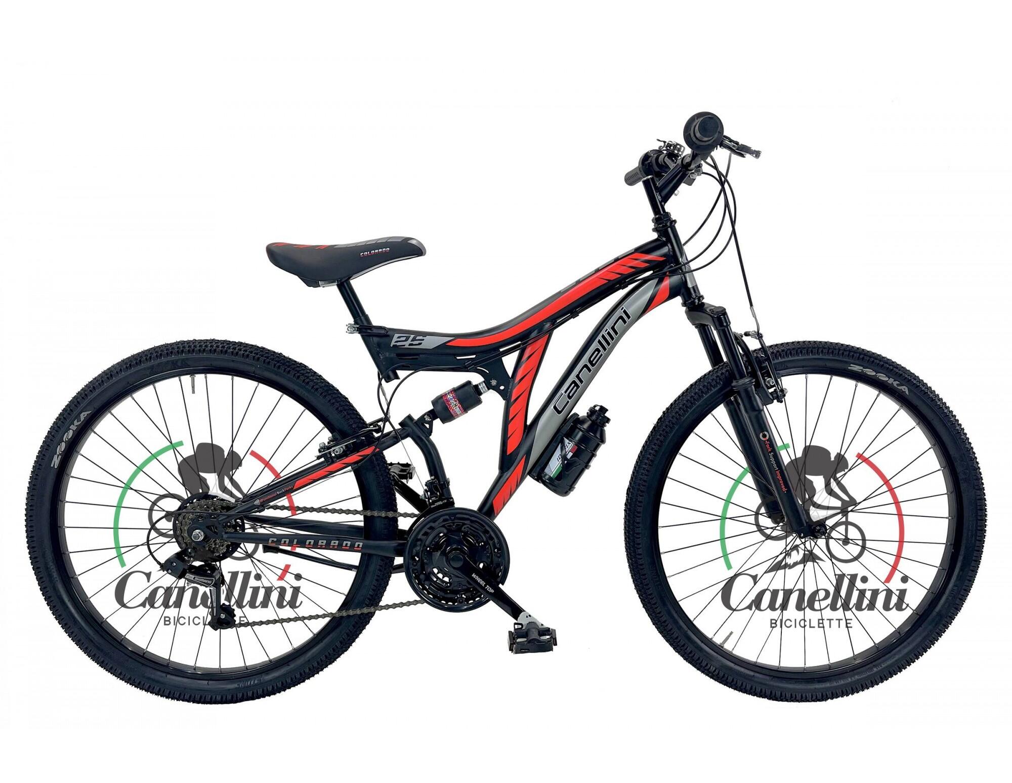 Rower Dziecięcy MTB Canellini COLORADO 26 z pełnym zawieszeniem - Czarny/Czw.