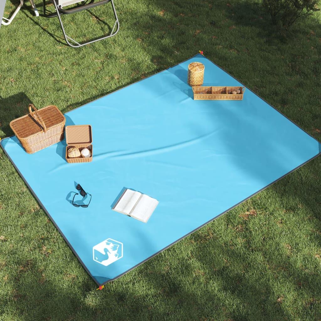 VidaXL koc piknikowy z kołkami 205x155 cm niebieski