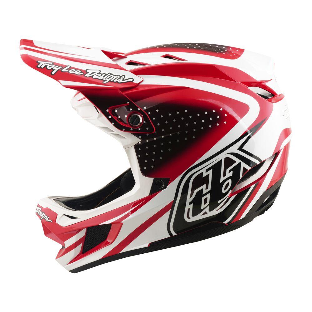 Kask rowerowy D4 Polyacrylit - The Line - Czerwony / Biały