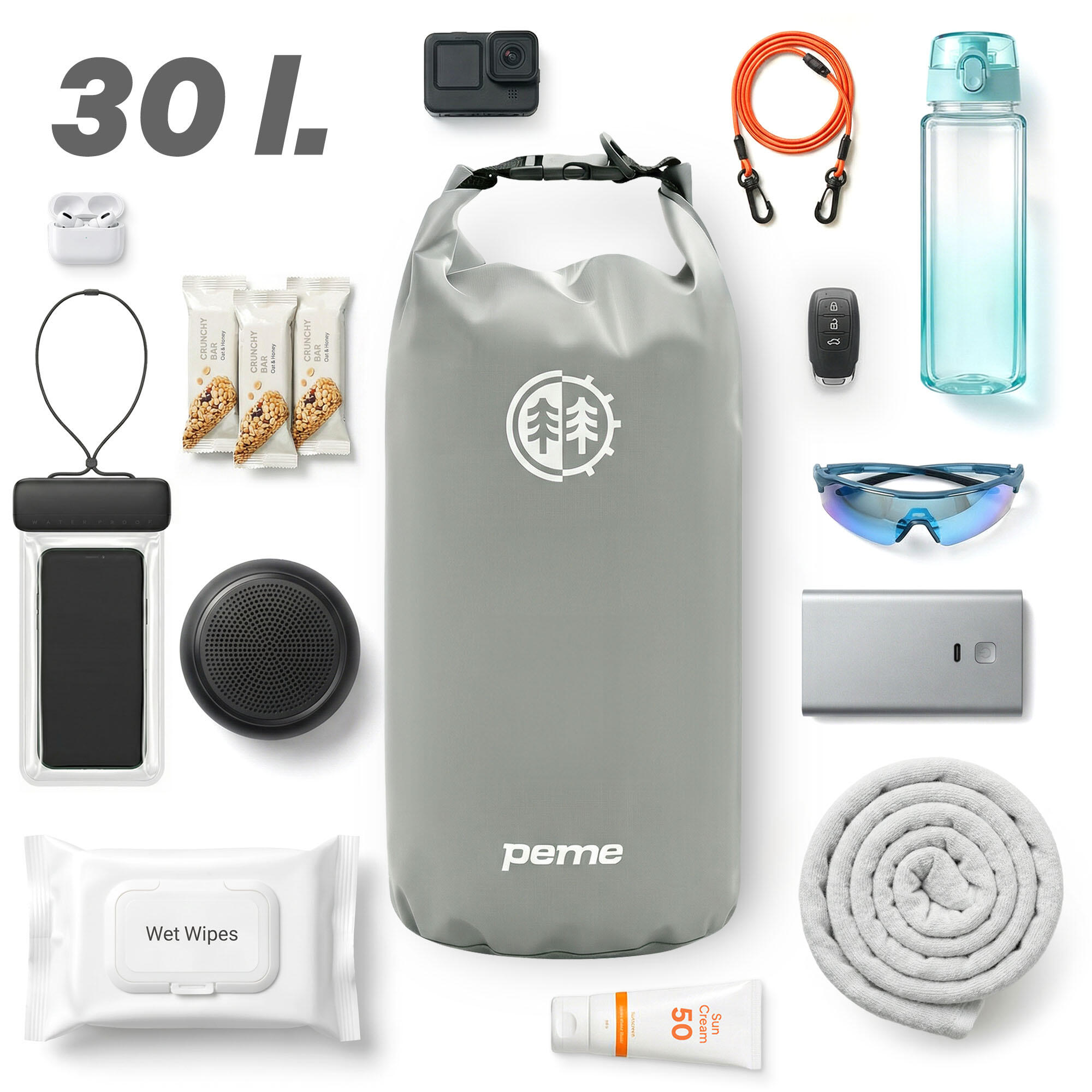 Worek wodoodporny PEME Dry Bag 30L wodoszczelny SUP żeglarski kajakowy PVC