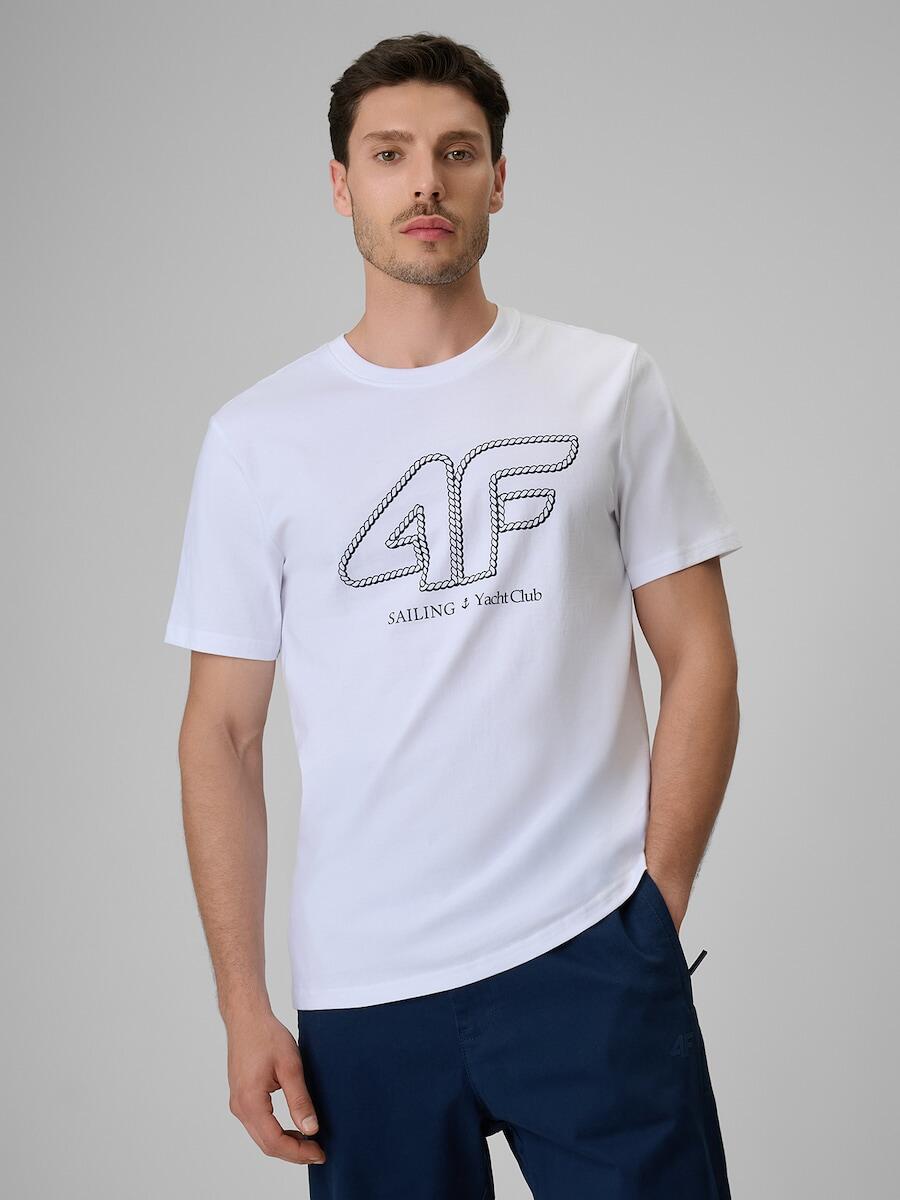 T-shirt regular z nadrukiem męski 4F 4FRSS26TTSHM3999
