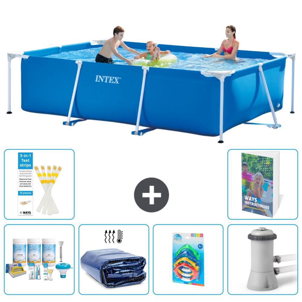 INTEX Basen ze stelażem Prostokątny - 300x200x75 cm - 7-częściowy S108