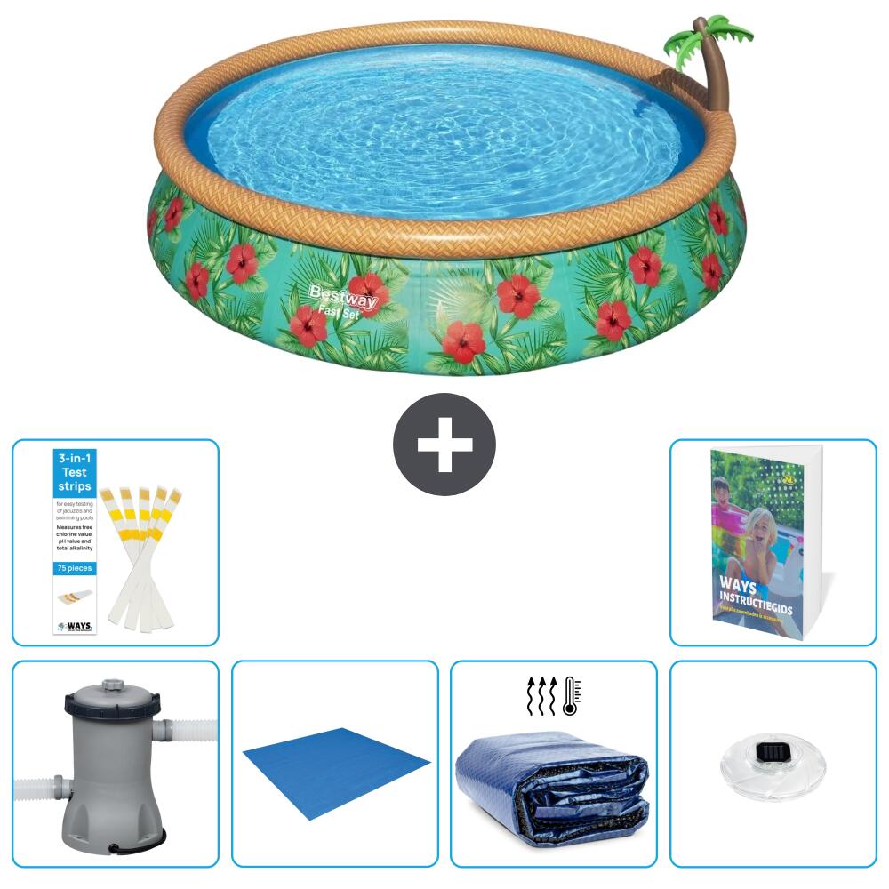 BESTWAY Basen Fast Set Okrągły - 457x84 cm - 7-częściowy S272