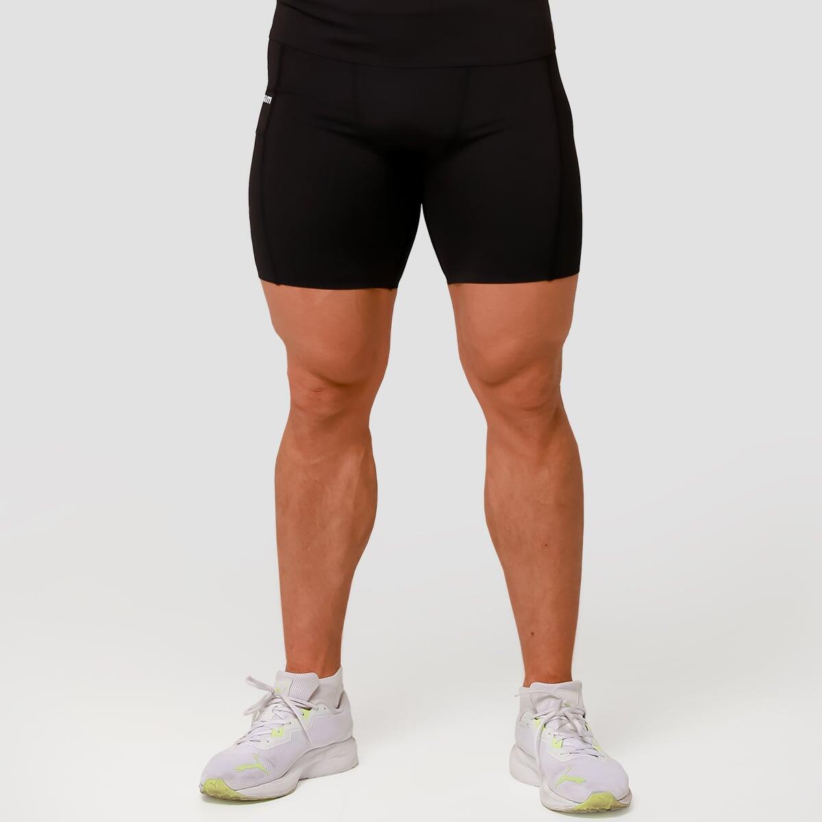 Szorty męskie fitness kompresyjne czarne Mid