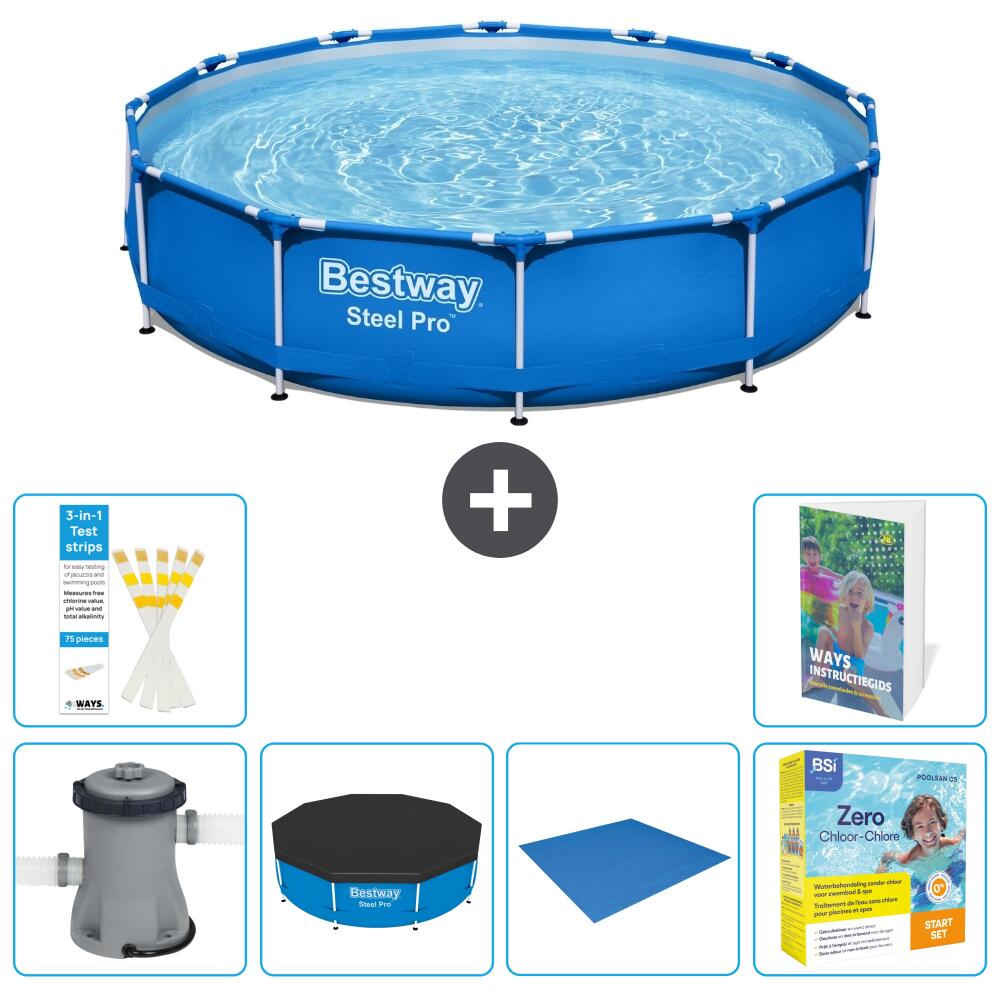 BESTWAY Basen Steel Pro Okrągły - 305x76 cm - 7-częściowy S198