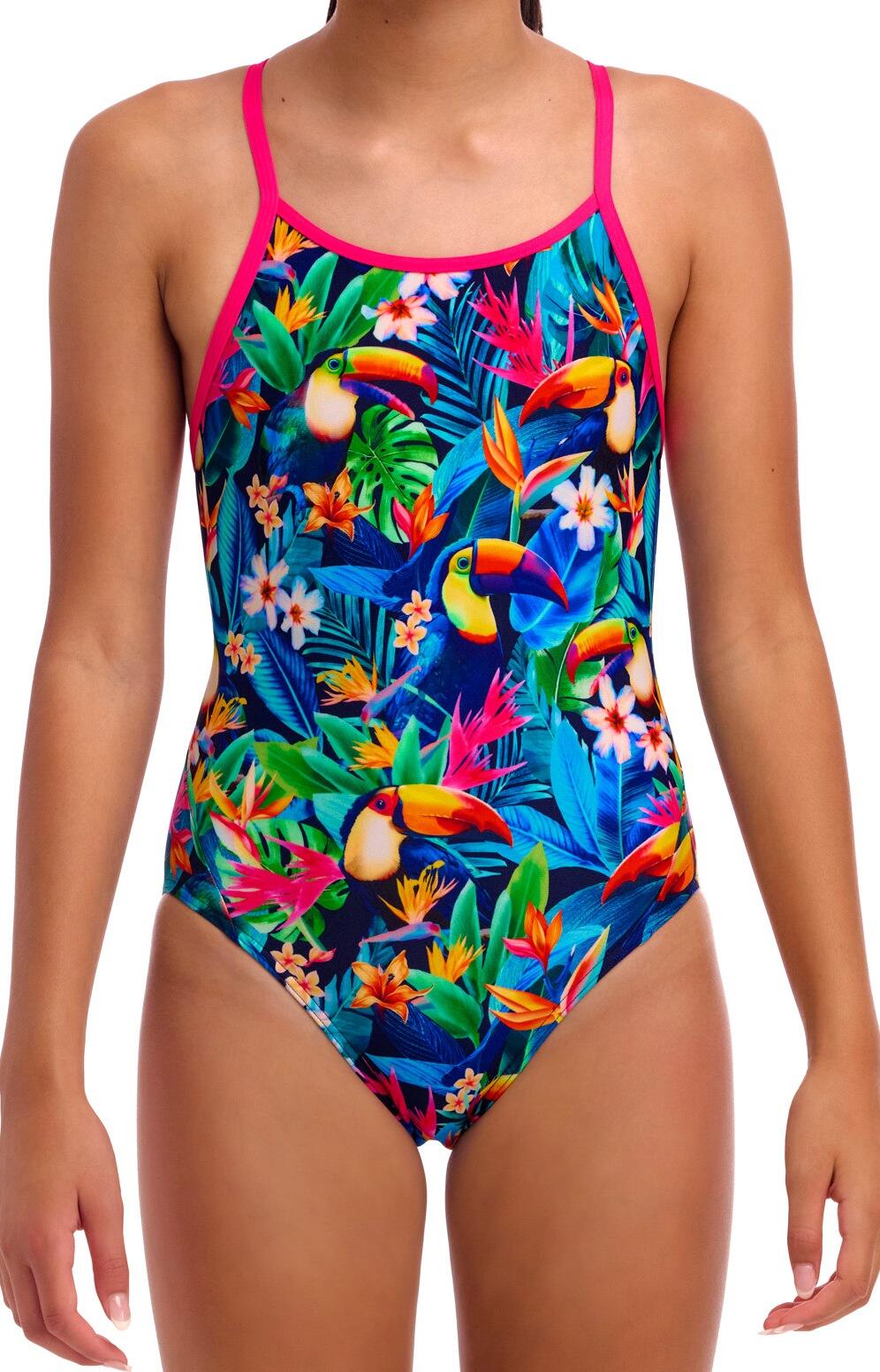 Strój kąpielowy jednoczęściowy FUNKITA Birdie Wordie - dziewczęcy