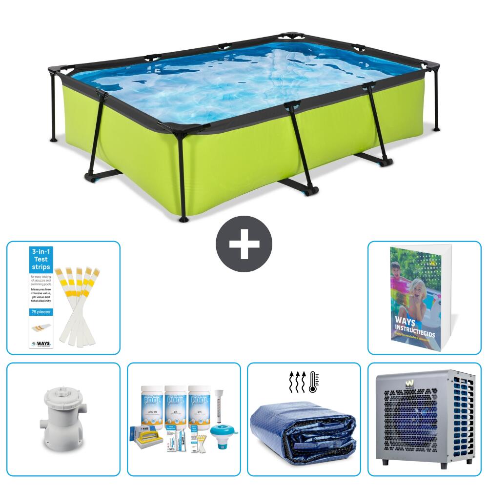 EXIT TOYS Basen Prostokątny - 300x200x65 cm - 7-częściowy S302