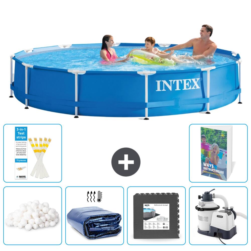 INTEX Basen ze stelażem Okrągły - 366x76 cm - 7-częściowy S31