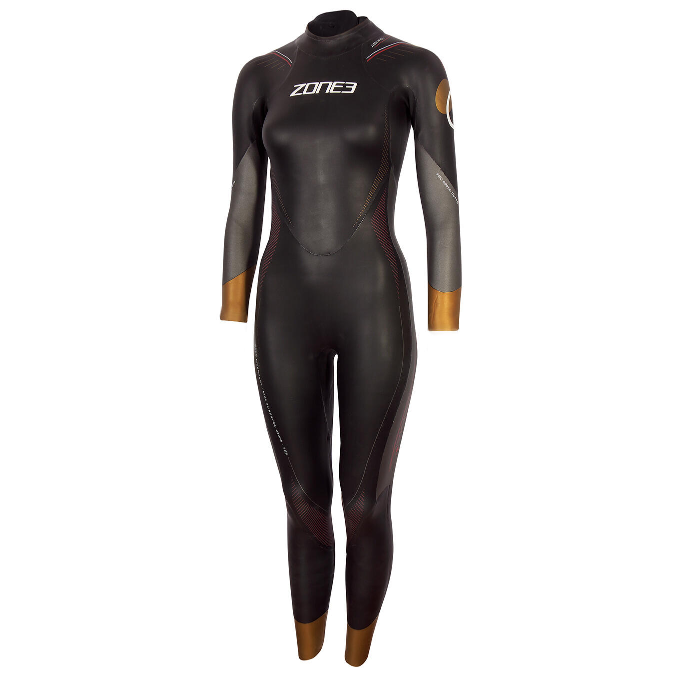 Pianka triathlonowa damska ZONE3 Thermal Aspire 4 mm black/grey/gold/red