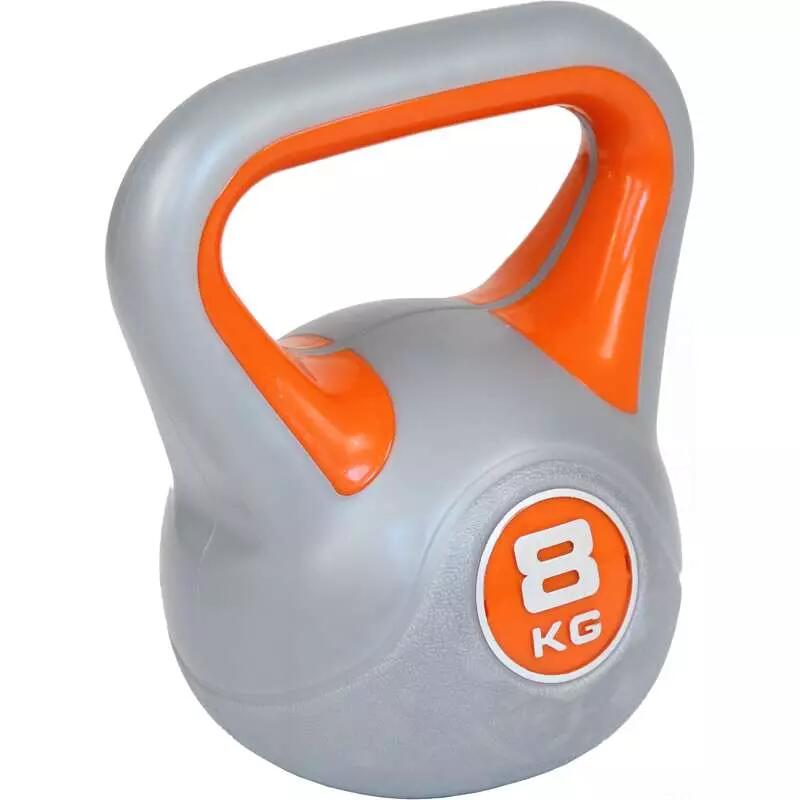 Kettlebell Aktivsport 8 kg z powłoką plastikową.