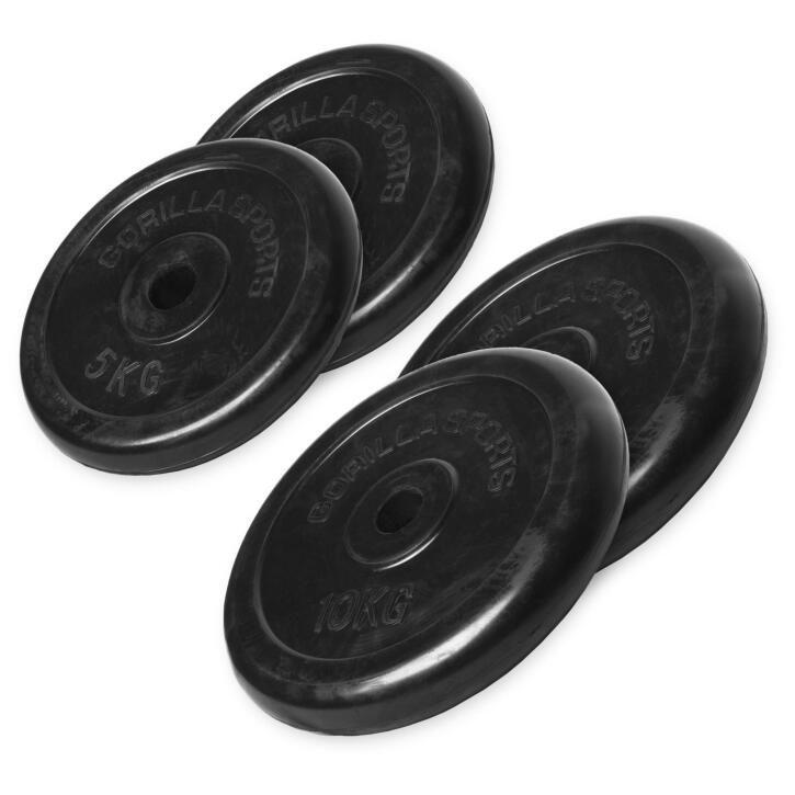 Zestaw 30 kg – 2x5, 2x10 kg obciążenia gumowane