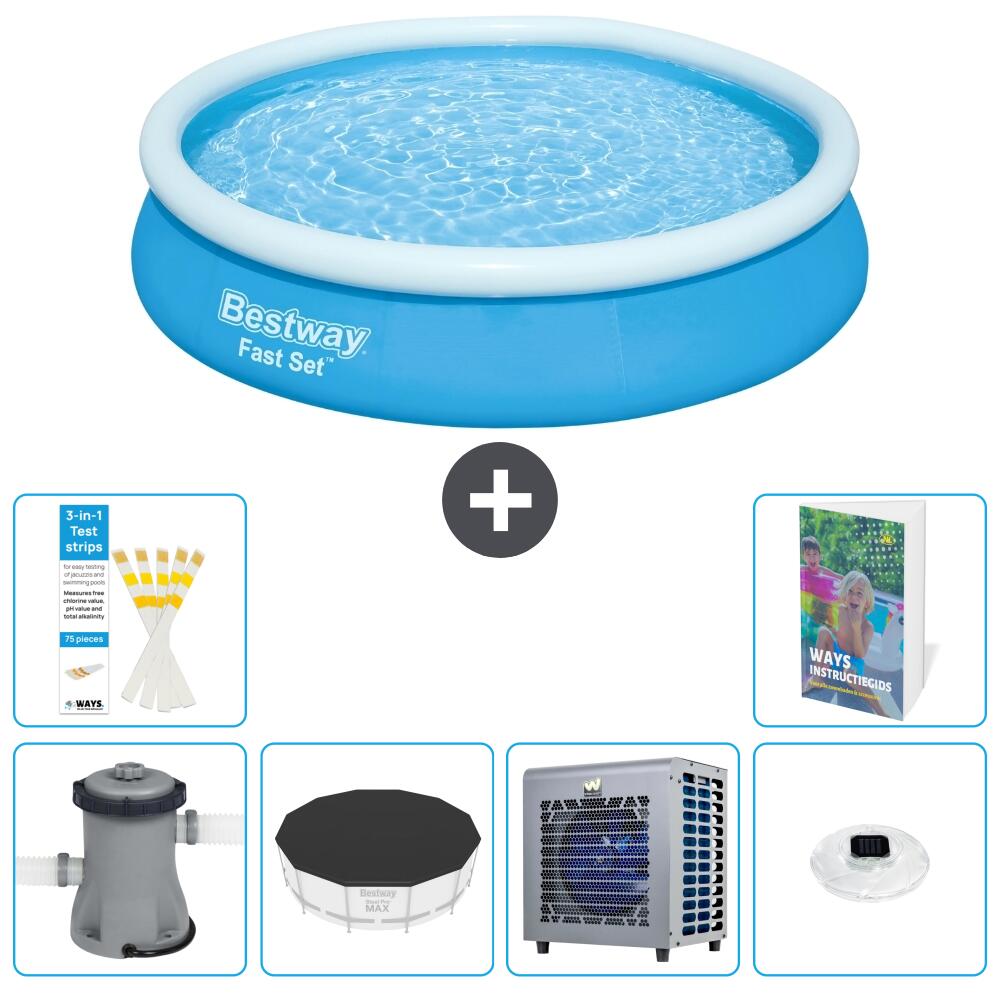 BESTWAY Basen Fast Set Okrągły - 366x76 cm - 7-częściowy S175