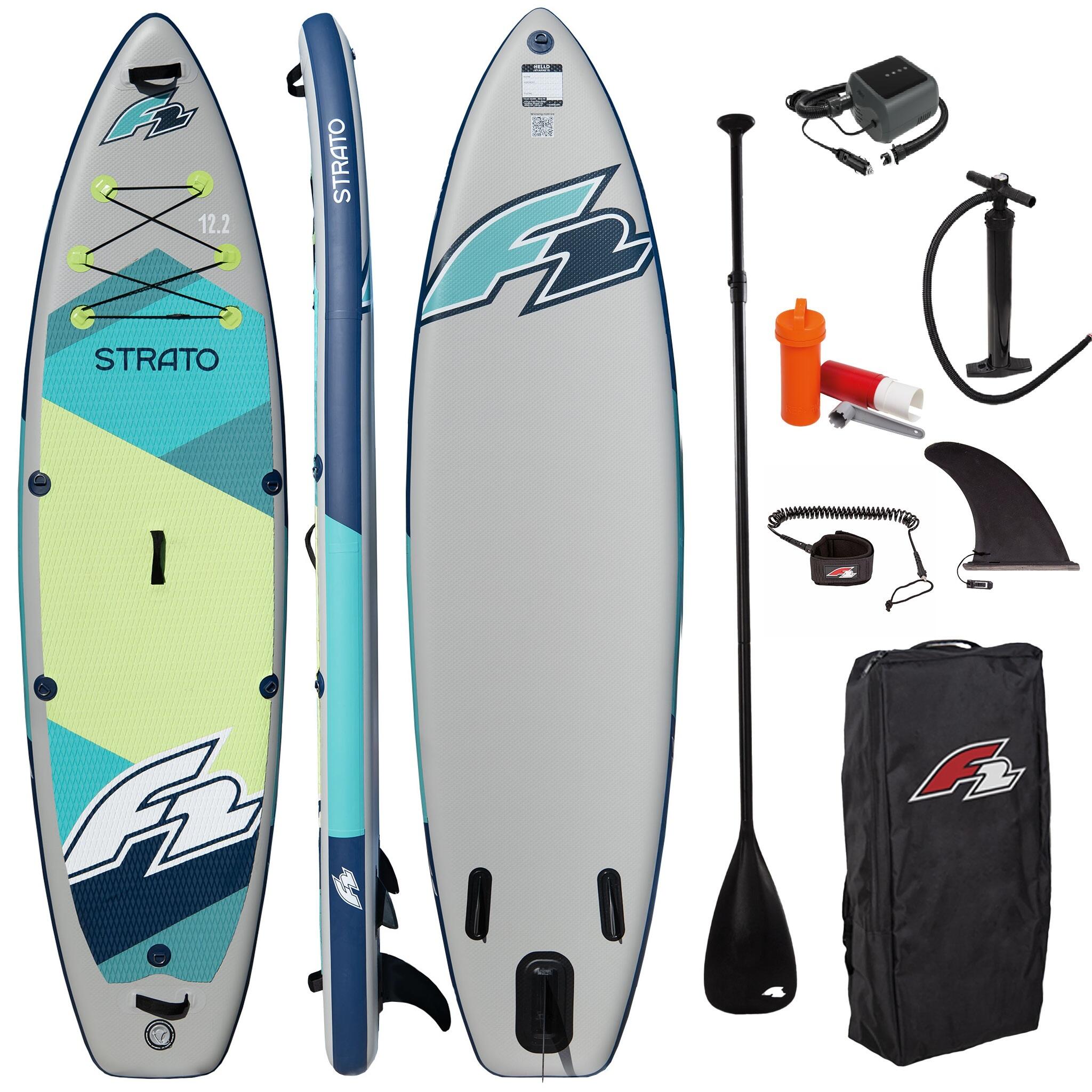 Deska Sup Pompowana F2 Strato 12'2 Green + Elektryczna pompka PBG 6 12V