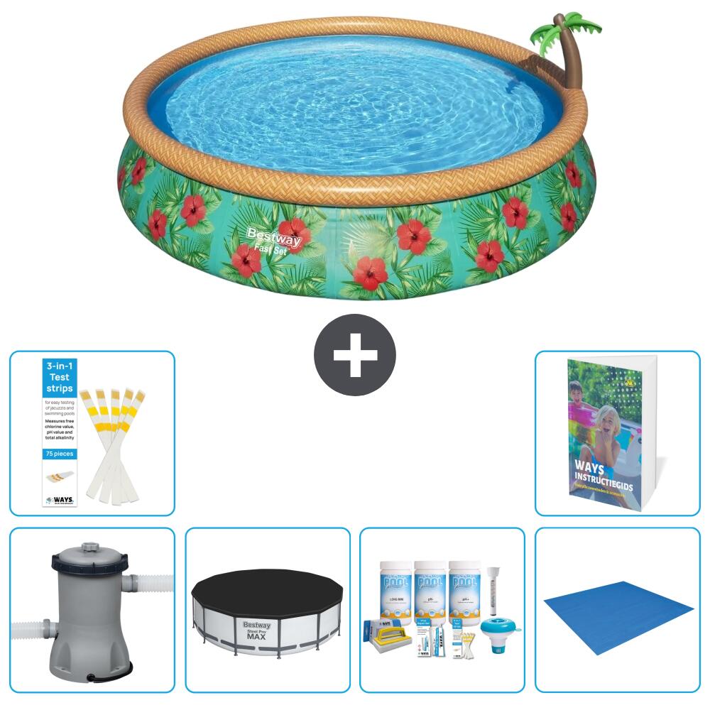 BESTWAY Basen Fast Set Okrągły - 457x84 cm - 7-częściowy S251