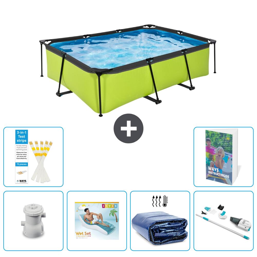 EXIT TOYS Basen Prostokątny - 220x150x65 cm - 7-częściowy S261