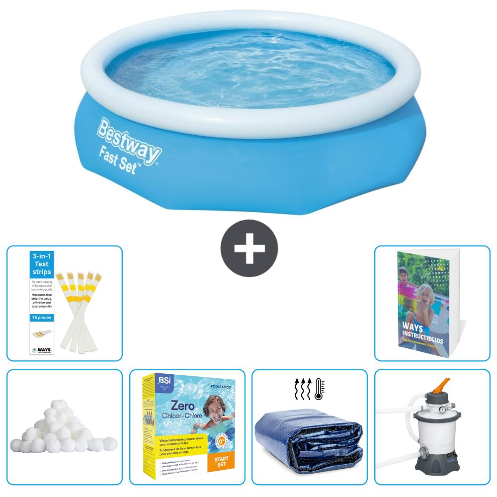 BESTWAY Basen Fast Set Okrągły - 305x76 cm - 7-częściowy S75