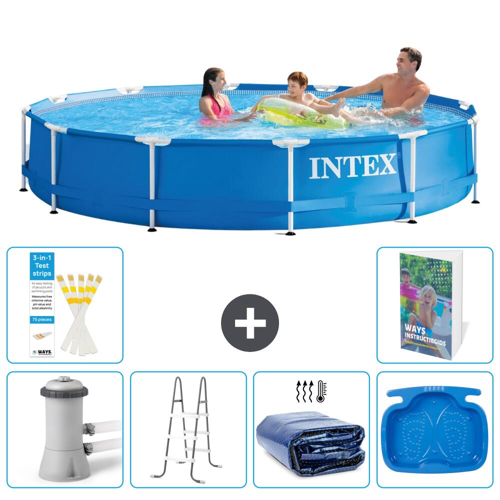 INTEX Basen ze stelażem Okrągły - 366x76 cm - 7-częściowy S318