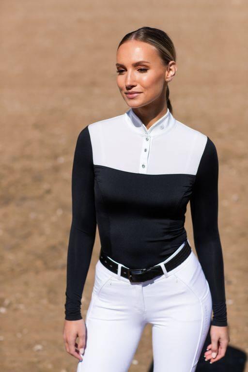 Damska konkursowa koszulka polo z długim rękawem Equestrian Stockholm