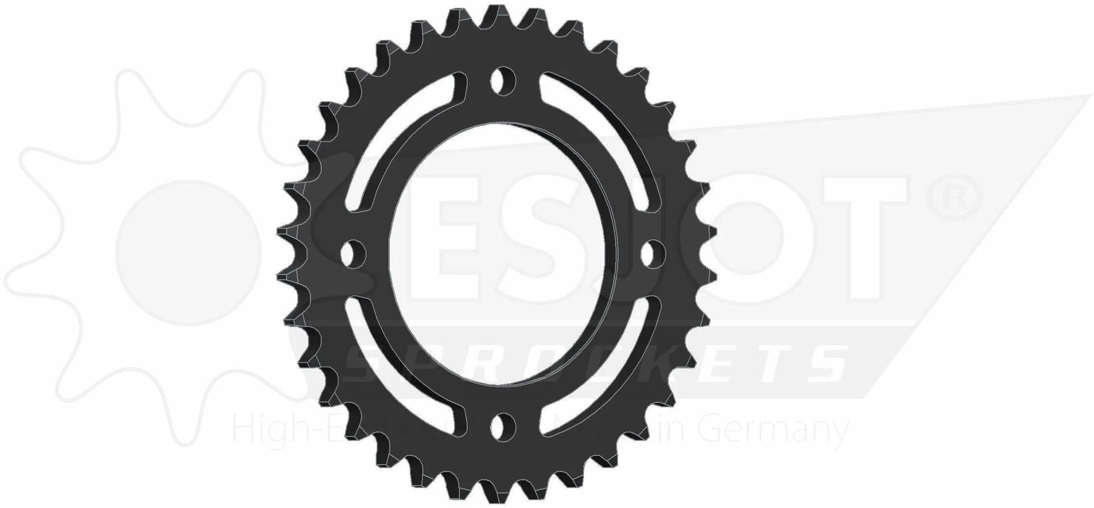 Zębatka rowerowa Esjot 530 34z ze stali w kolorze czarnym